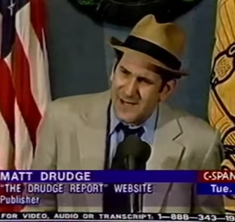 Matt Drudge Creator of Drudge Report Full Press Conference at the National Press Club in 1998.