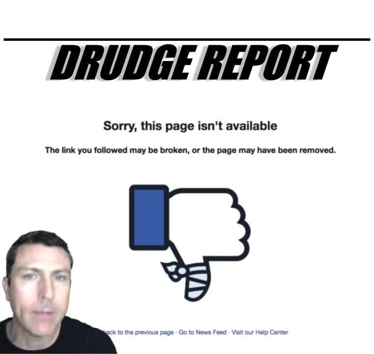 Facebook Deleted Drudge Report Page. Report by Mark Dice.