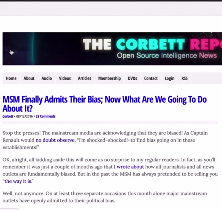 Yes, Mainstream Media Bias Is Getting Ridiculous... But Why? by The Corbett Report